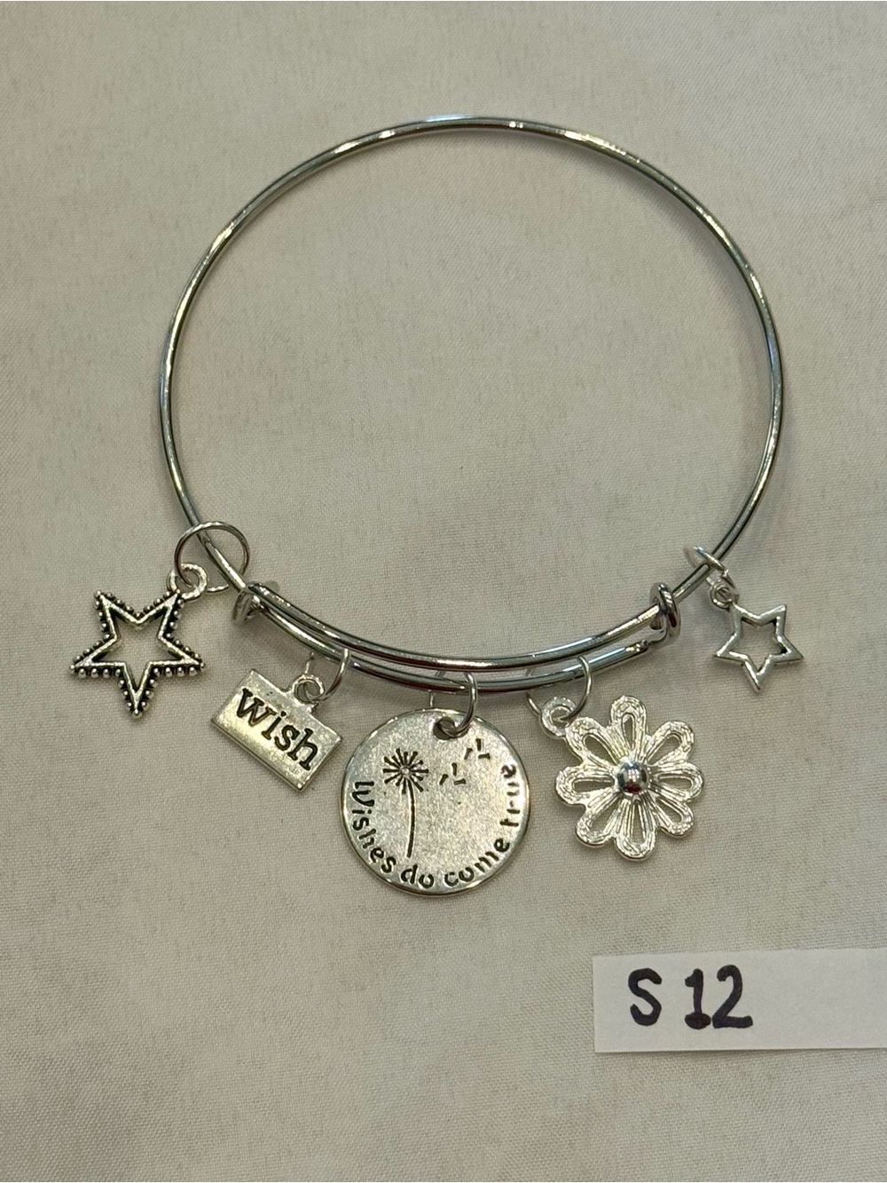 S12 Wish Stars Charm Bangle Bracelet